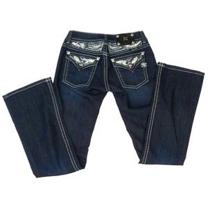 Miss Me Women's Bootcut Jeans With Embellished Flap Pocket-Size 27